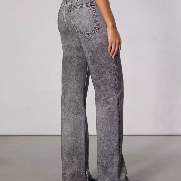 Rag & bone Miramar Shea High Rise Full Relaxed in Raven in Gray - Picture 5 of 8